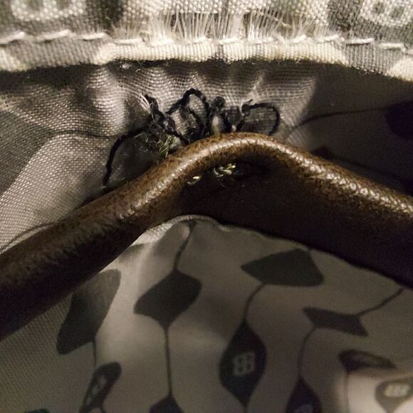 Borsani Moss Green Large Tote Handbag Crossbody Rivets Defects - Picture 9 of 12